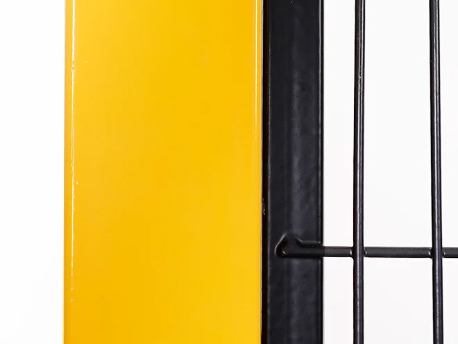 A detailed structure of post of machine guarding fence panel.