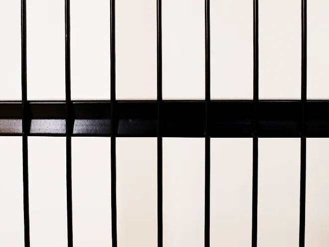 A detailed structure of rail of machine guarding fence sliding gate.