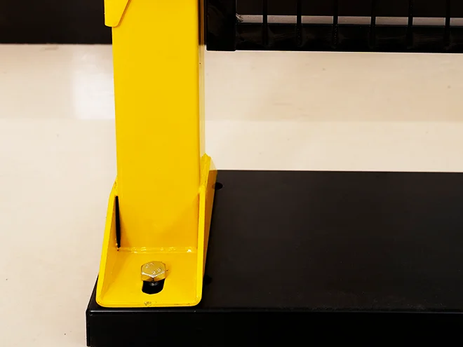 A detailed structure of base of machine guarding fence sliding gate.