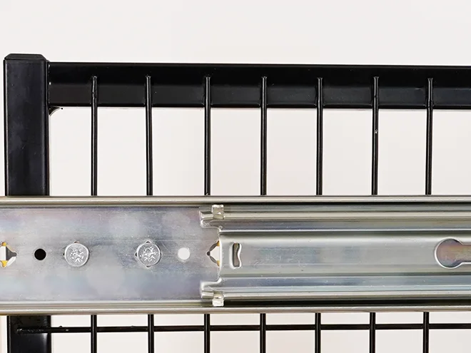 A detailed structure of frame of machine guarding fence sliding gate.