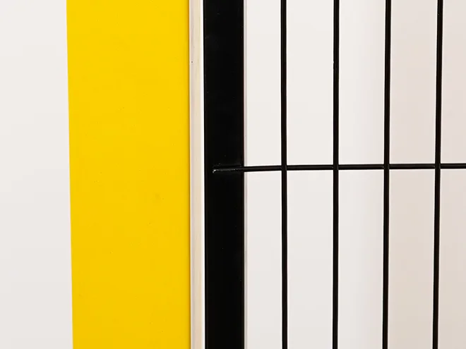 A detailed structure of post of machine guarding fence sliding gate.