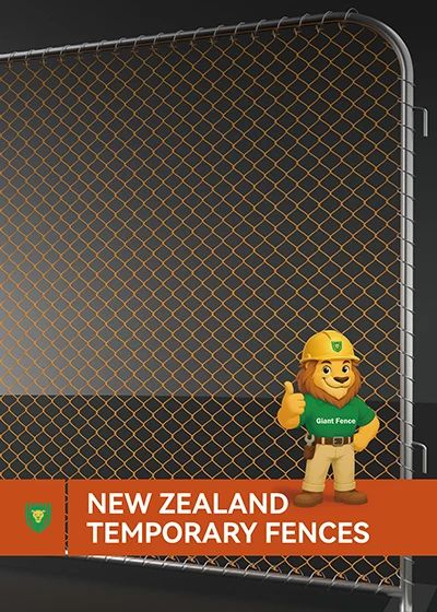 A data sheet cover of New Zealand Temporary Fences