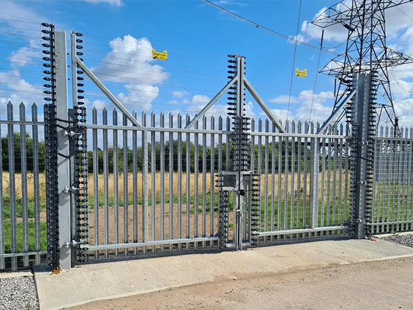 The palisade fences are installed in the power plant.