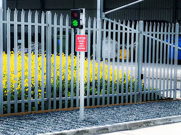 The palisade fences are installed in the industrial zone.