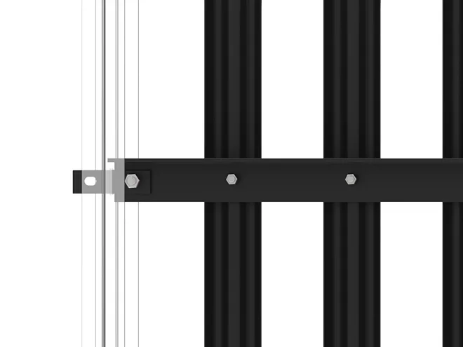 The connection fitting structure detail of palisade fence.