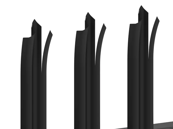 The pale top structure detail of palisade fence.