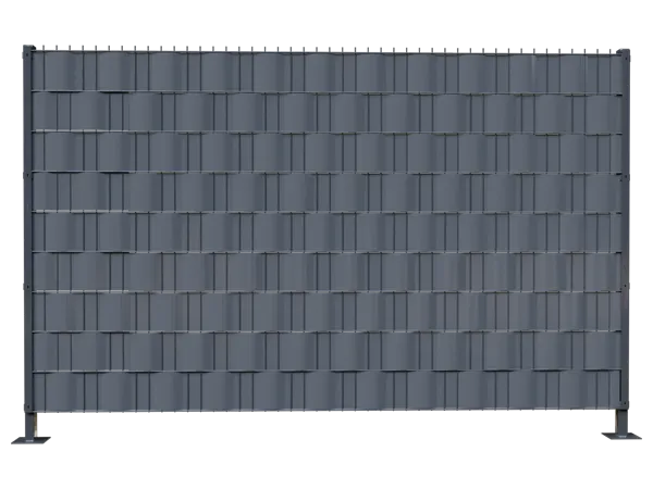 Un panneau gris de clôture d'intimité.