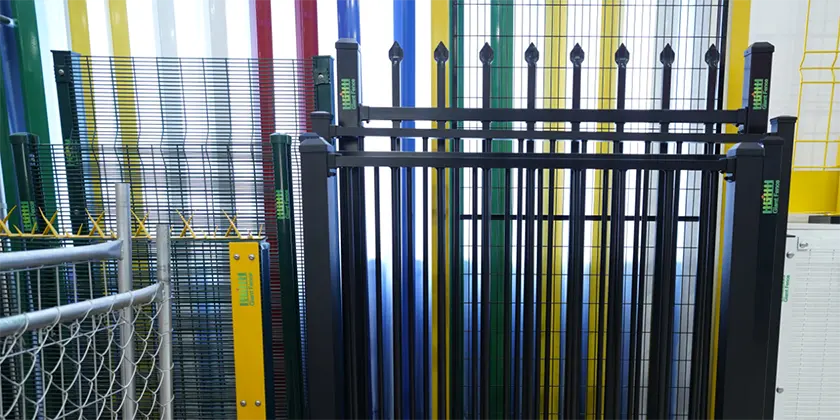 Different types of fences are displayed