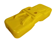 A blow molding cement plastic feet of Australia temp fencing on white background.