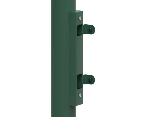 The detail of door stop of single fence gate.