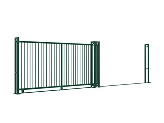 A piece of steel tubular fence sliding fence gate.