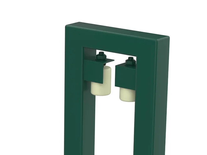 A detail structure of end frame of sliding gate.