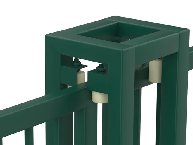 A detail structure of middle frame of tubular sliding gate.