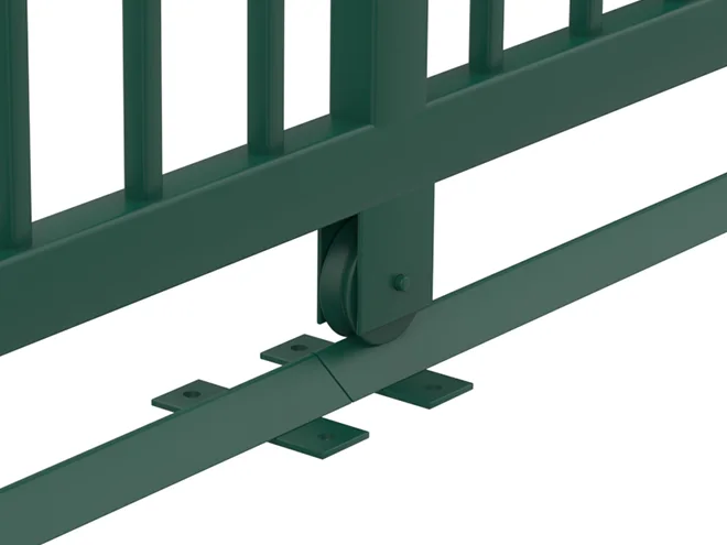 A detail structure of wheel of tubular type sliding gate.