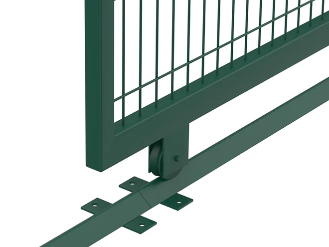 A detail structure of wheel of weld mesh sliding gate.