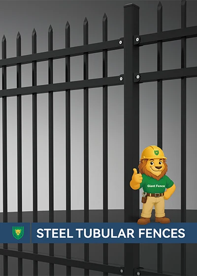 A data sheet cover of Steel Tubular Fences.