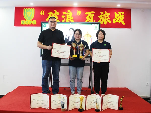 The CEO, sales manager and excellent sales group photo.