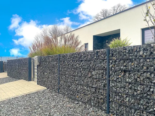 Welded Gabion used as a residential boundary wall.