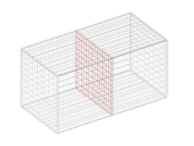 A detail picture of diaphragm of welded gabion retaining wall meshes.