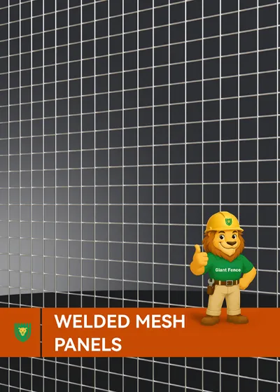 A data sheet cover of welded mesh panels.