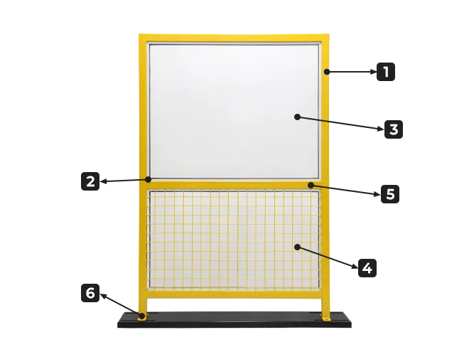 An overview image of workshop safety fence acrylic and welded type.