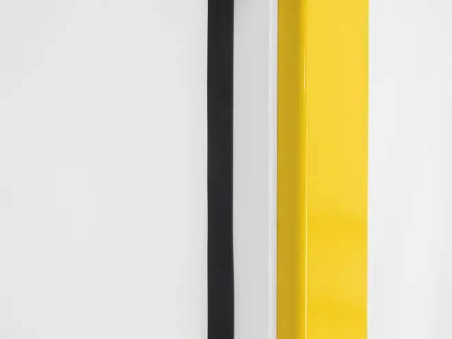 A panel-post connection detail of workshop safety fence acrylic and welded type.