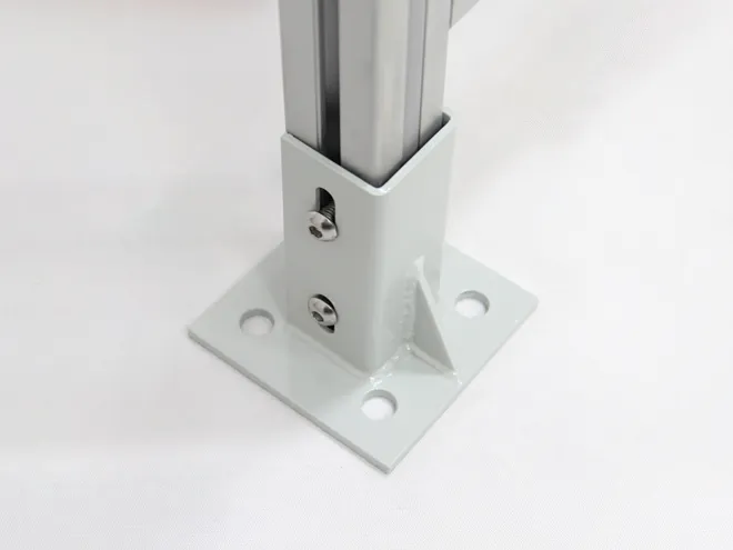 A base detail of workshop safety fence all welded type aluminum alloy.