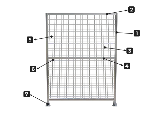 An overview image of workshop safety fence all welded type aluminum alloy.