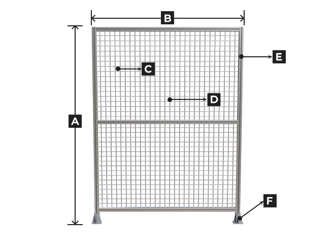 A structure drawing of workshop safety fence all welded type aluminum alloy.