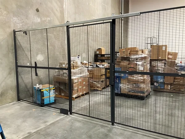 There are several goods in the workshop safety fences.