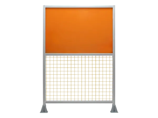 Workshop safety fence with aluminum alloy arc light panel.