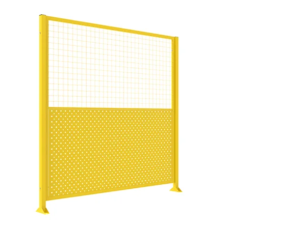 A piece of top mesh and bottom perforated metal type workshop safety fence.