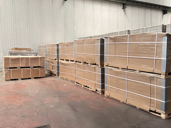 A metal pallet packaging image of workshop safety fence.
