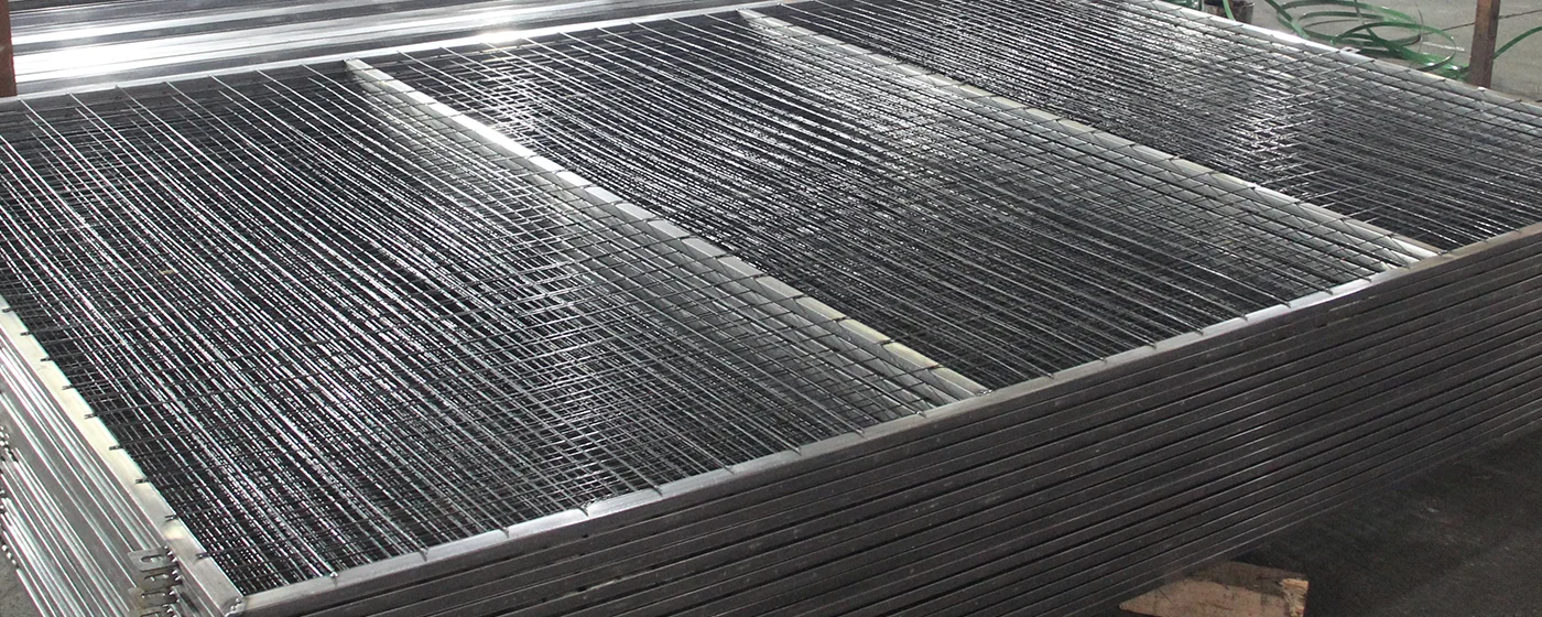 A welding workshop is producing all welded workshop safety fence.