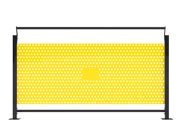 A yellow aisle type workshop safety fence.
