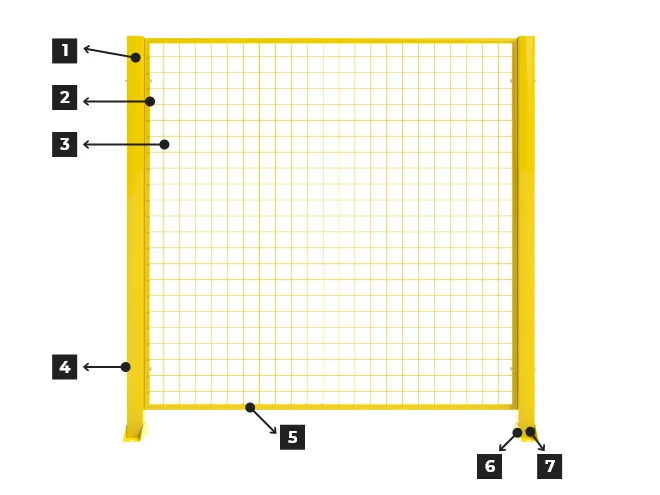 The overview structure of all welded workshop safety fence.