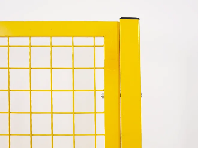 The detailed post structure of welded & perforated workshop safety fence.