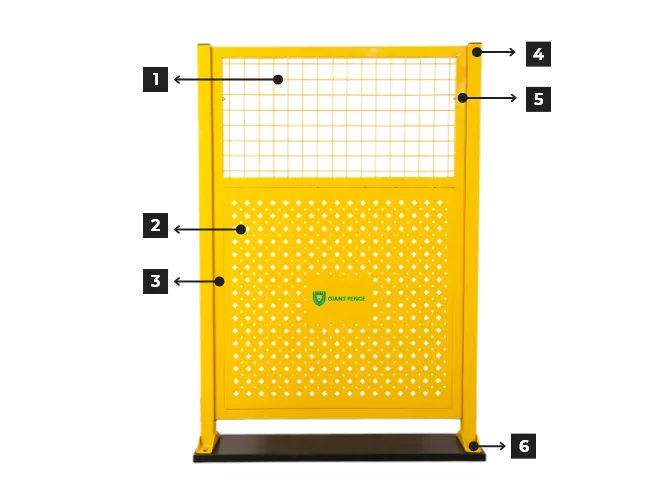 The overview structure of welded & perforated workshop safety fence.